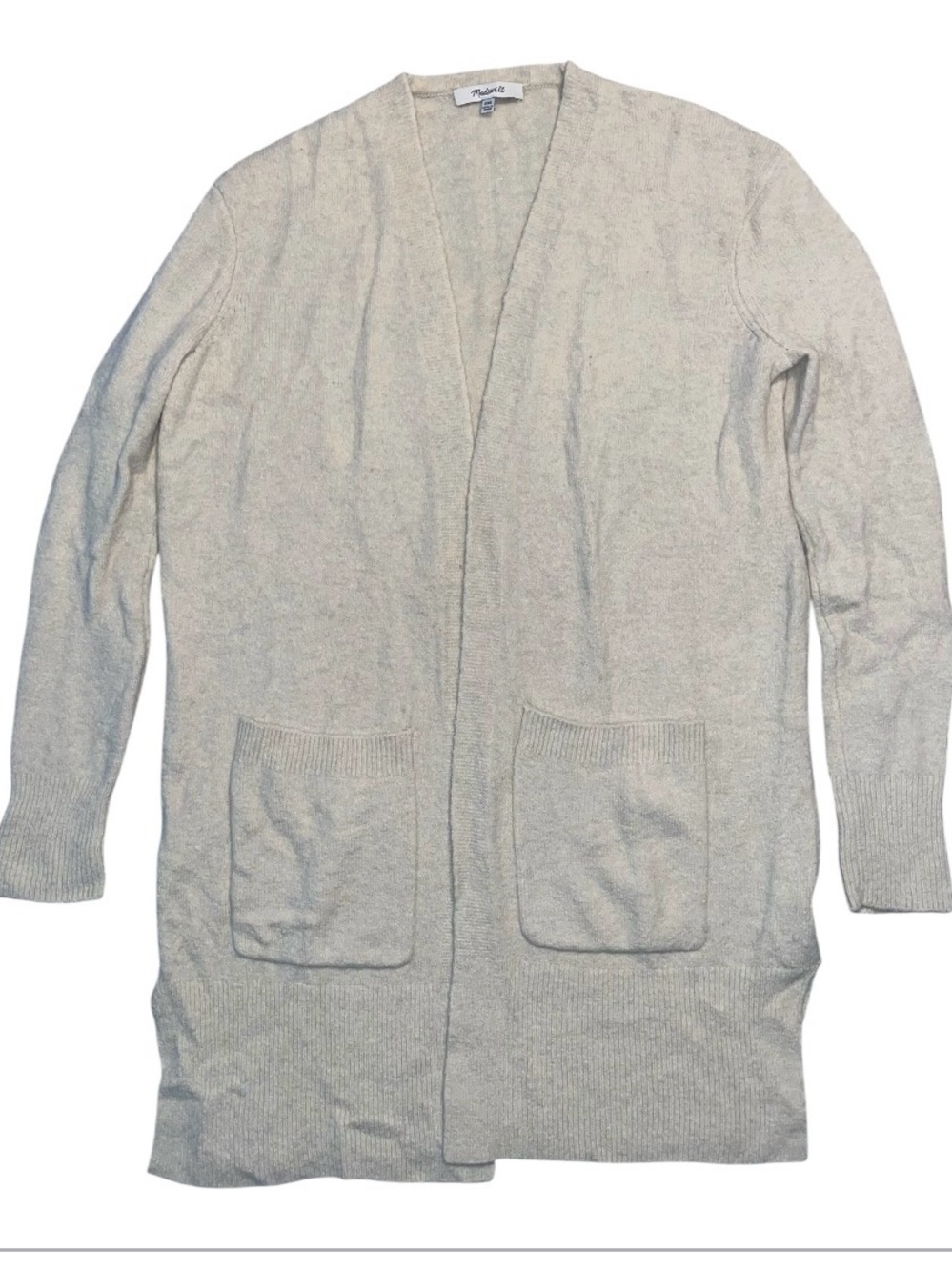 Madewell Light Gray Open-Front Women's Cardigan Sweater - Picture 3 of 9
